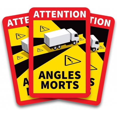 Adesivi per Punti Ciechi dei Camion - Attention Angles Morts / Angolo Morto / Angolo Cieco