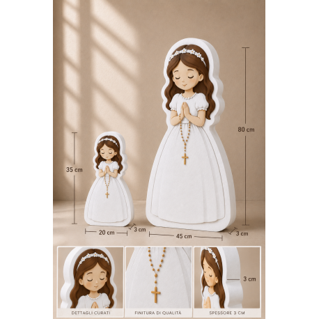 BAMBINA BRUNA PER COMUNIONE