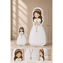 BAMBINA BRUNA PER COMUNIONE