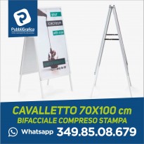 PETTO® IL CAVALLETTO - ESPOSITORE EXPO LAVAGNA PUBBLICITARIA CAVALLETTO BIFACCIALE 70X100 CM - PROMO +